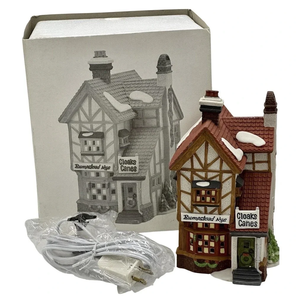 Vtg Dept 56 Dickens‎ Village Bumpstead Nye Cloaks & Canes Retired Christmas Core